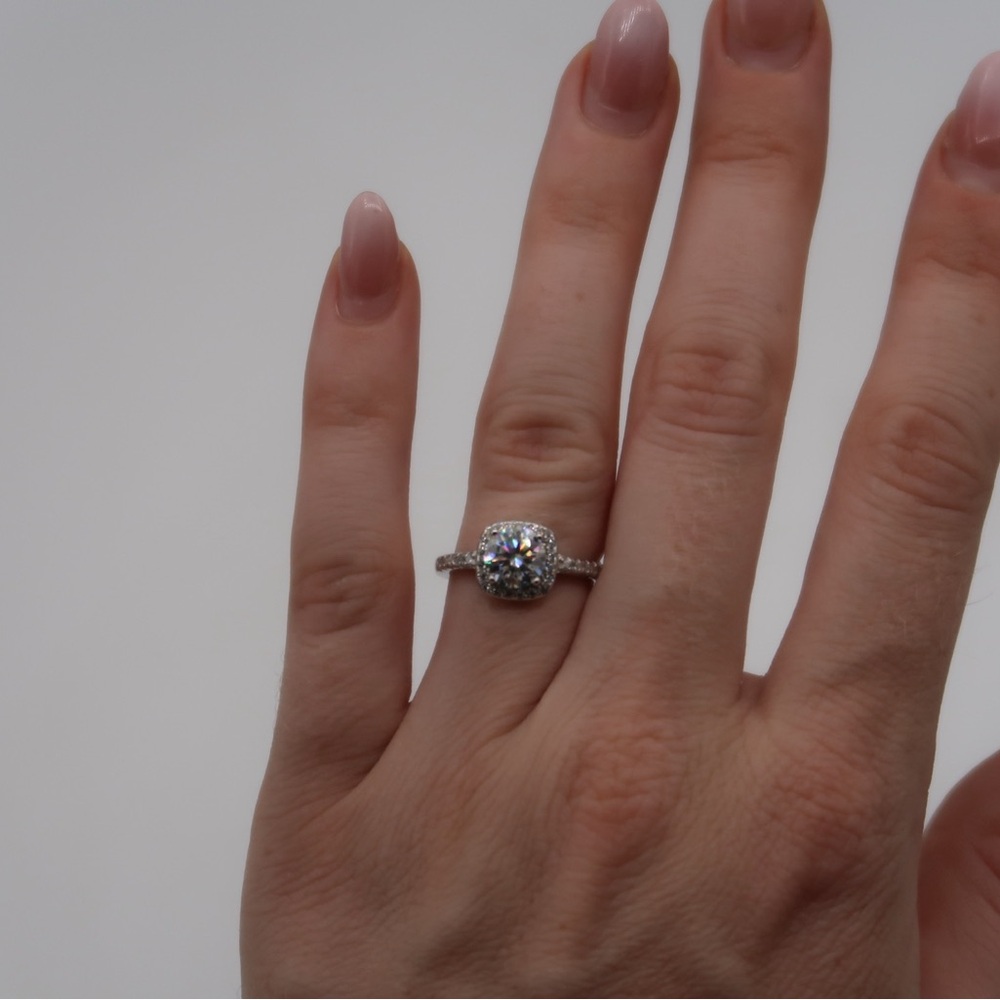 2CT Diamond Sterling Silver Engagement Ring